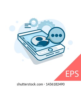 Technical Support. Vector modern line design illustration icon