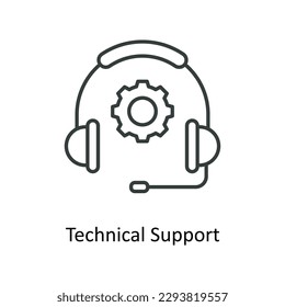 technical support Vector    outline Icons. Simple stock illustration stock