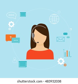 Technical Support Vector Woman