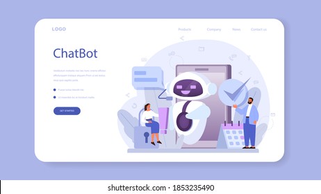 Technical support web banner or landing page. Idea of customer service. Consultant support clients and help them with problems. Providing customer with valuable information. Vector illustration