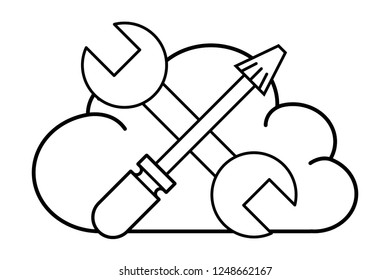 technical support web cloud cartoon