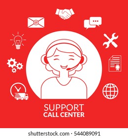 Technical support - woman operator