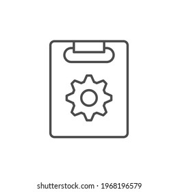 Technical task line outline icon