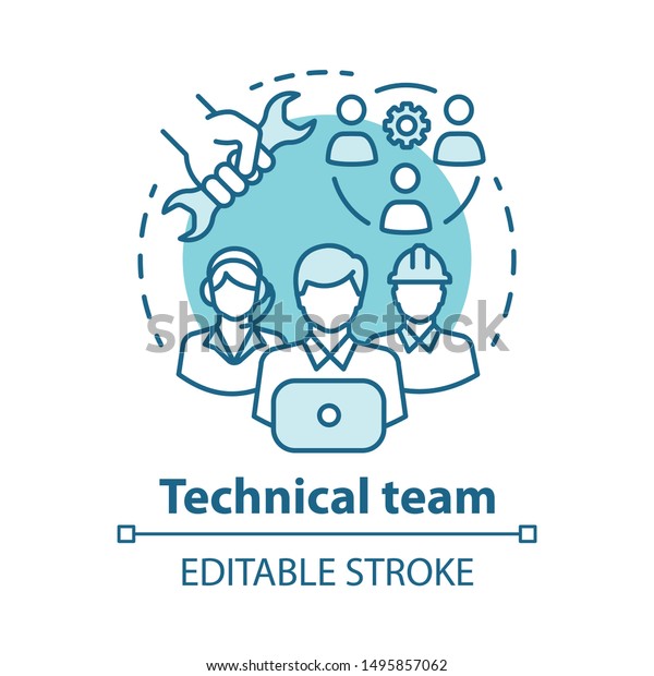 Technical team. Staff workforce.