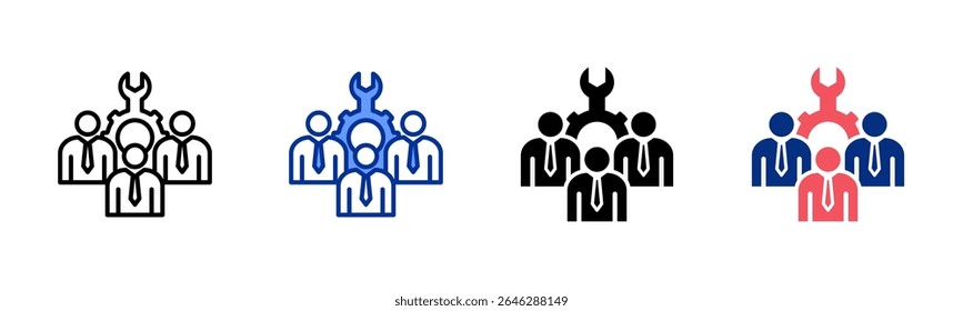 Technical Team icon sheet multiple style collection