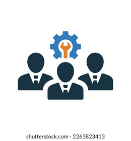 Icono Equipo técnico. Ilustración vectorial.