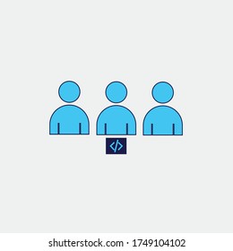 technical team software developers vector icon