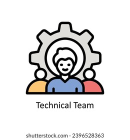 Technical Team vector filled outline design  illustration. Business And Management Symbol on White background EPS 10 File
