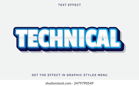 Technical text effect template in 3d design