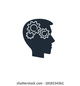 Technical thinking. Vector icon isolated on white background. Technical upgrade improvements