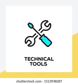TECHNICAL TOOLS AND ILLUSTRATION ICON CONCEPT