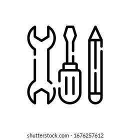 Technical tools Vector illustration. Cloud Computing 
Line icon.