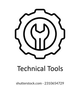 Technical Tools Vector  outline Icon Design illustration. User interface Symbol on White background EPS 10 File