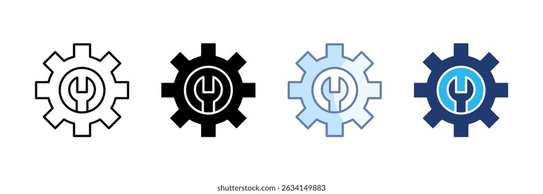 Technical Training Icon Set Multiple Style Collection