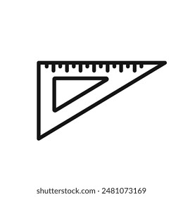 Technical Triangle Ruler Icon for Accurate Drafting and Engineering Plans