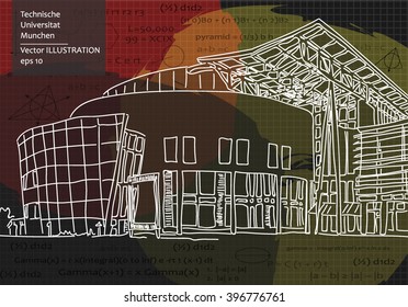 Technical University of Munich. Vector illustration