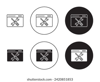Technical Vector Illustration Set. Tool Repair Configuration Support Sign in Suitable for Apps and Websites UI Design Style.
