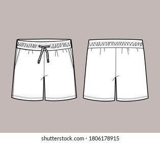 Technical Vector Sketch Sport Shortsapparel Design Stock Vector ...