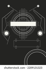 Technical vintage texture background for poster pattern.