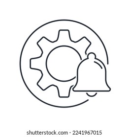 Technical warning, alert. Process disruption. Vector linear icon isolated on white background