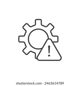 Conjunto de iconos de advertencia técnica. Símbolo de Vector de error. Señal de alerta de producción. Icono de problema mecánico.