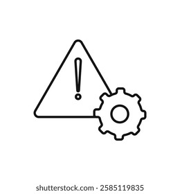 Technical warning icon. simple thin line vector icon