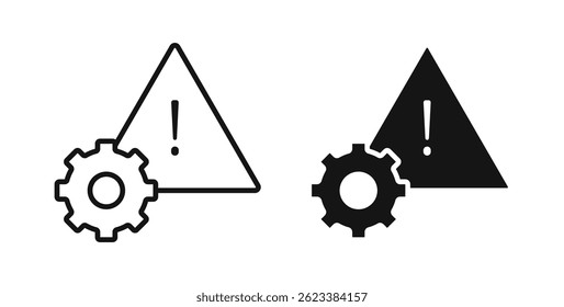 Iconos de advertencia técnica sobre fondo blanco para el Web