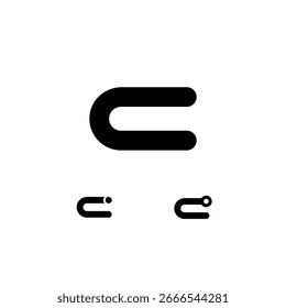 Fuente ancha técnica, alfabeto cibernético digital, conjunto de tres diferentes del moderno conjunto de letras en negrita C, Ilustración vectorial 10EPS