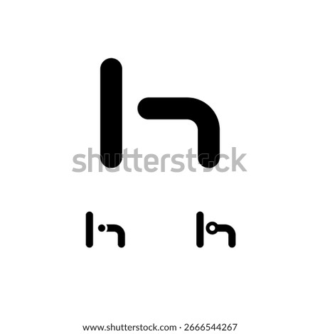 Technical wide font, digital cyber alphabet, set of three different of the trendy modern bold letter set H, vector illustration 10EPS