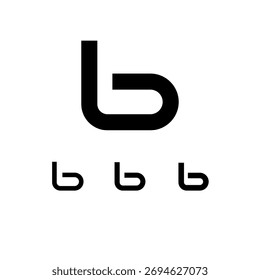 Technisch breiter Buchstabensatz B, digitales Cyber-Alphabet, Satz von drei verschiedenen der trendigen modernen Schriftart, Vektorgrafik 10EPS