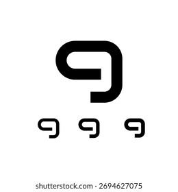 Technisch breiter Buchstabensatz G, digitales Cyber-Alphabet, Satz von drei verschiedenen der trendigen modernen Schriftart, Vektorgrafik 10EPS