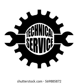 technical workshop stock emblem icon, vector illustration image