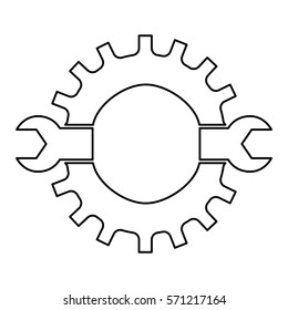 technical workshop stock emblem icon, vector illustration image