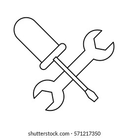 technical workshop stock emblem icon, vector illustration image