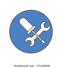technical workshop stock emblem icon, vector illustration image