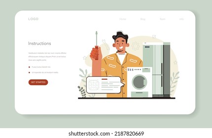 Technical writer web banner or landing page. User manual tutorial writing. Guidebook and technical instructions documenting. Flat vector illustration