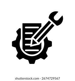 Technische Schrift Symbol Glyphe Vektorgrafik