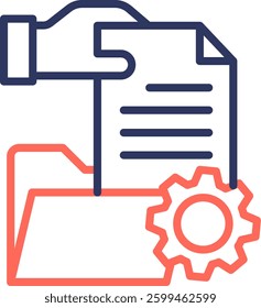 Technical Writing Icon Line Color Vector Illustration