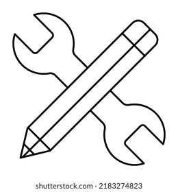 Icono de escritura técnica en diseño único