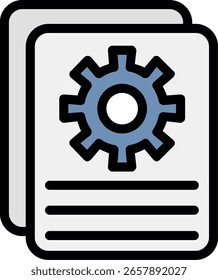 Design de Ícone de Linha Preenchido de Redação Técnica