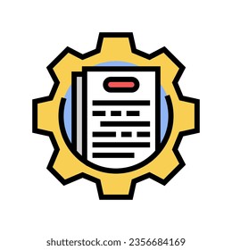 escritura técnica de ingeniería mecánica de color vector de icono. signo técnico de ingeniero mecánico. ilustración de símbolo aislado