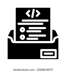 vector de icono de glifo de software de escritura técnica. signo de software de escritura técnica. ilustración de símbolo aislado