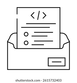 technical writing software line icon vector. technical writing software sign. isolated contour symbol black illustration