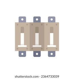 Technician breaker icon flat vector. Circuit box. Switch fuse isolated