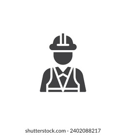 Technician, builder vector icon. Engineer avatar filled flat sign for mobile concept and web design. Construction worker glyph icon. Architect person symbol, logo illustration. Vector graphics