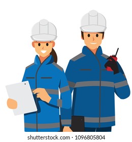 Technician and builders and engineers and mechanics People teamwork ,Vector illustration cartoon character.