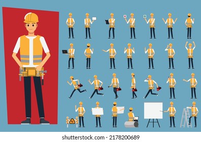 Technician and builders and engineers and mechanics set ,Vector illustration cartoon character.