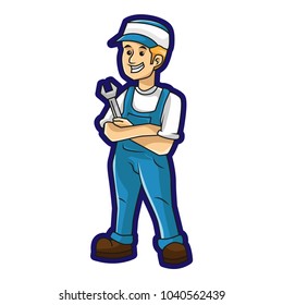 Technician Character Mascot Vector