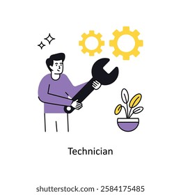 Technician Concept vector illustration.  isolated on white Background. 