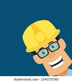 Technician Engineer Worker - Empty Space with Head in Corner